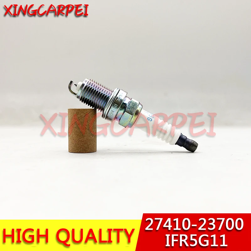 4PCS 27410-23700 IFR5G11 Iridium Spark Plug For Hyundai Kia Santa Fe Elantra Sonata IX55 Tucson Coupe II 2002-2009 27410 23700