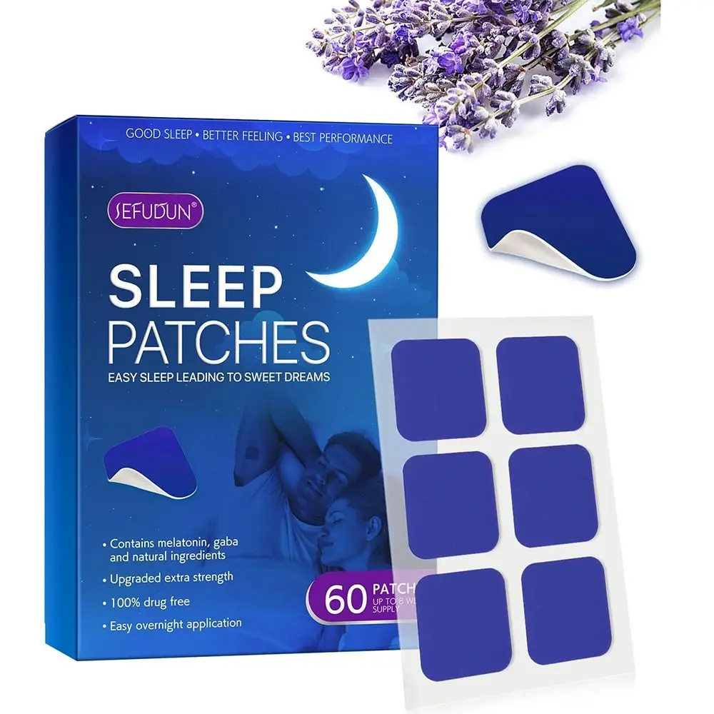 

60Pcs Relieve Headache Sleep Patch Lavender Relieve Fatigue Sleep Aid Patch Easy To Smear Health Patch Deep Sleep Patch