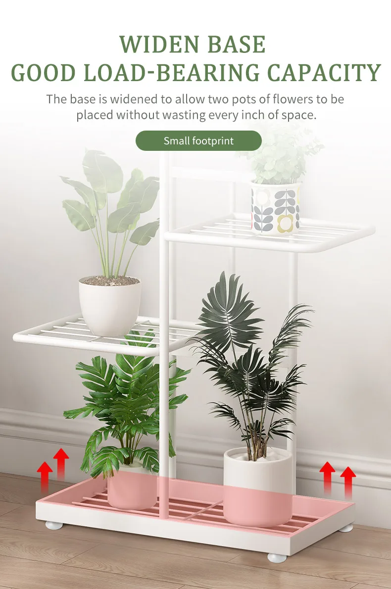 Flower Stand Rack Storage Shelf Iron Plant Holder Home Garden Flower Pot Organizer Living Room Balcony Storage Rack Shelves