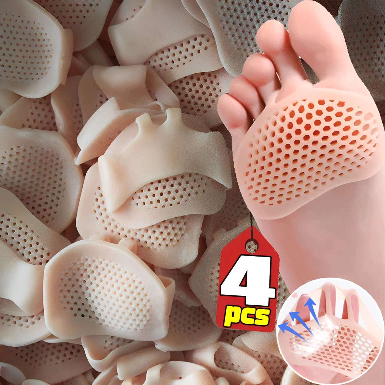 2/4PCS Silicone Forefoot Insoles Women's Foot Protectors Anti-slipHoneycomb Half Size Forefoot Pads High Heels Anti Wear Foot