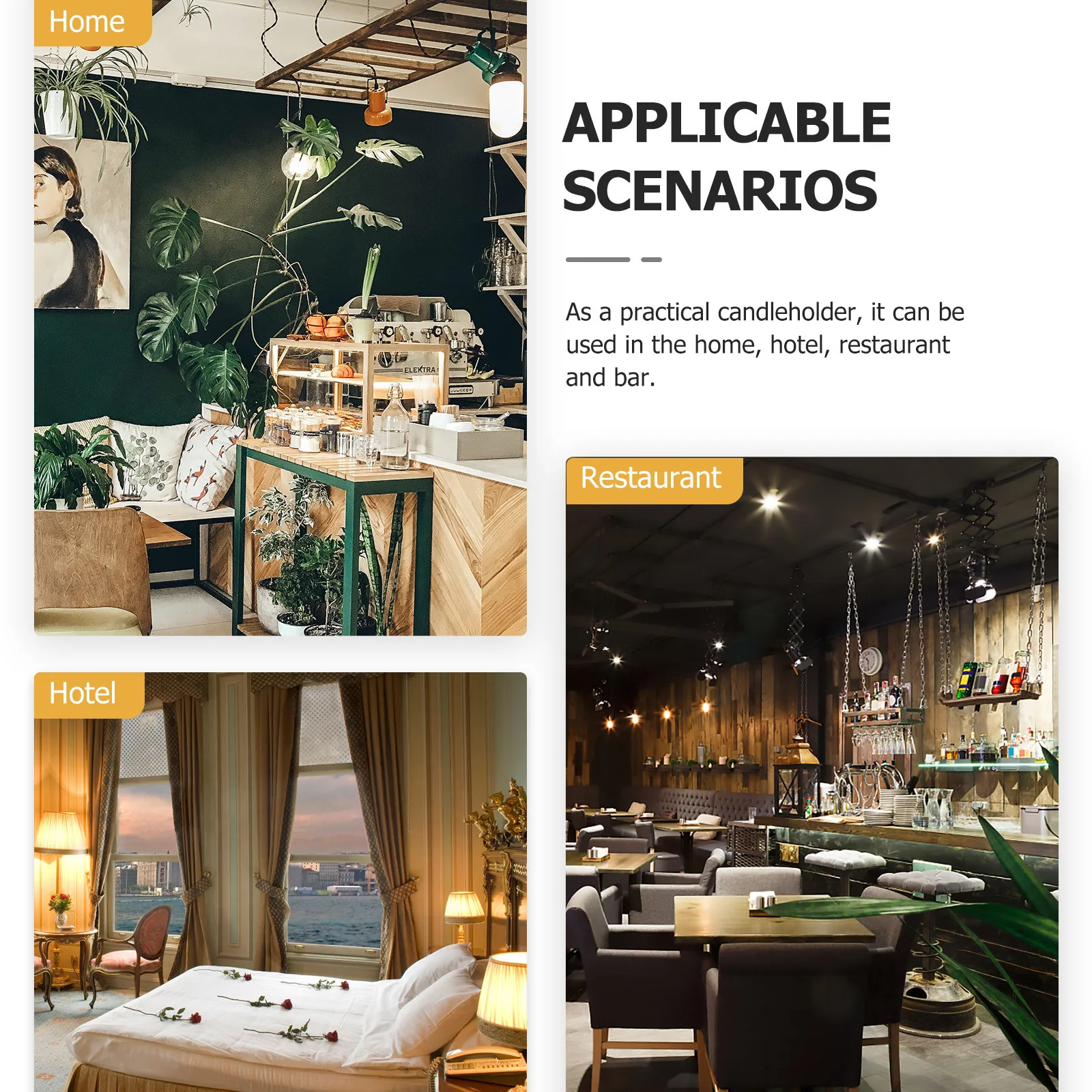 

Creative Ironwork Stand Wall Hanging Candleholder Chic Decorative Iron Base for Living Room Wedding Party