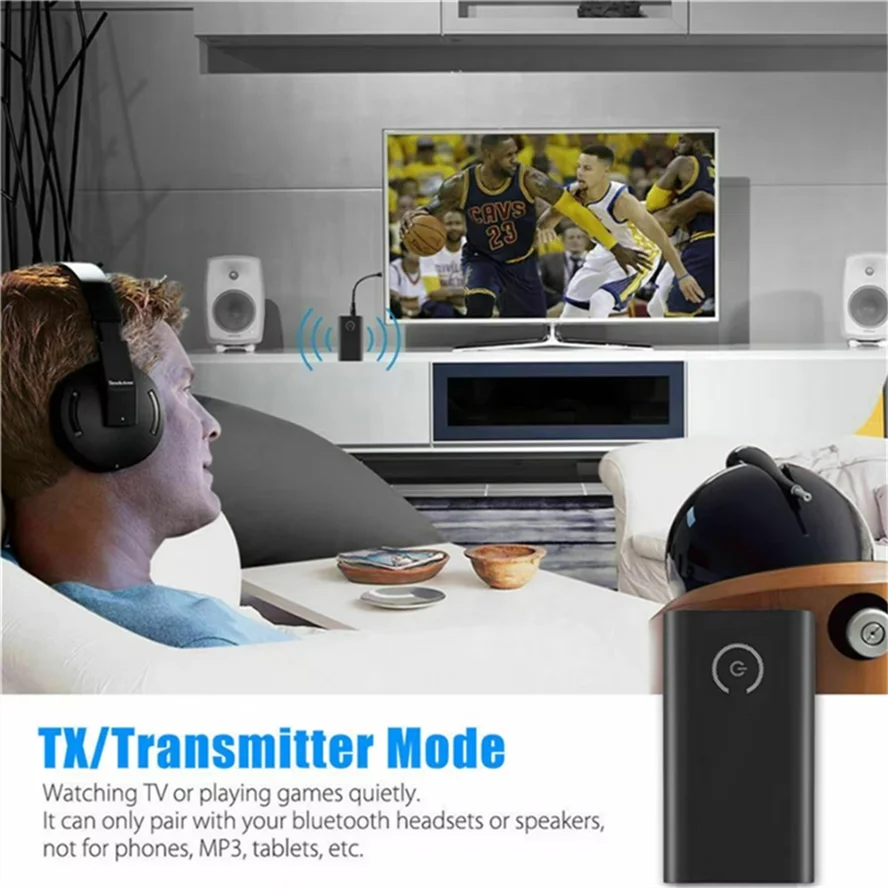 

Bluetooth 5.0 Transmitter Receiver Wireless Audio Adapter 2 in 1 A2DP 3.5mm Jack Aux Bluetooth Adapter For PC TV Headphone Car