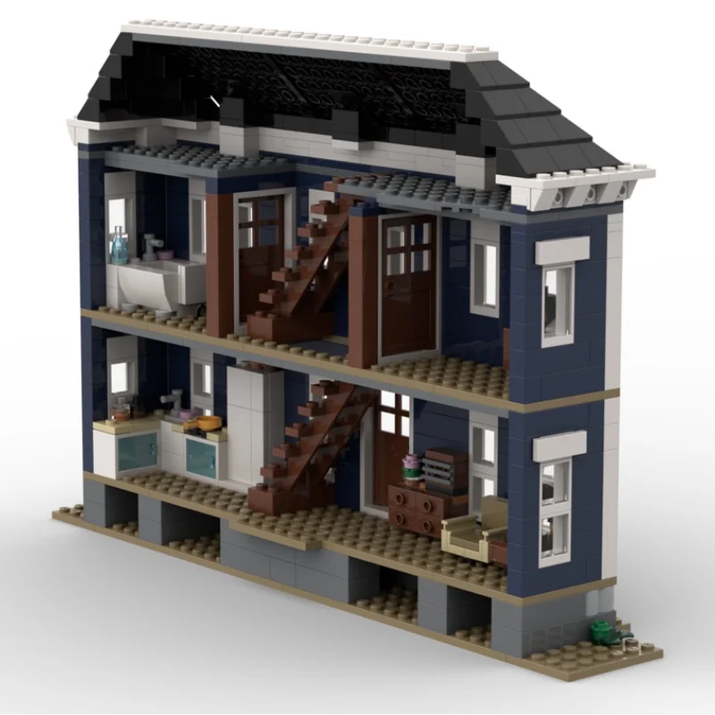 

MOC-243188 The Creel House Enclosure Building Block MOC Modern Street View Architecture Series 610PCS Toys Small Villa Bricks
