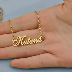 Customized Name Necklace Personalized Design Pendant Stainless Steel Minimalist Necklace