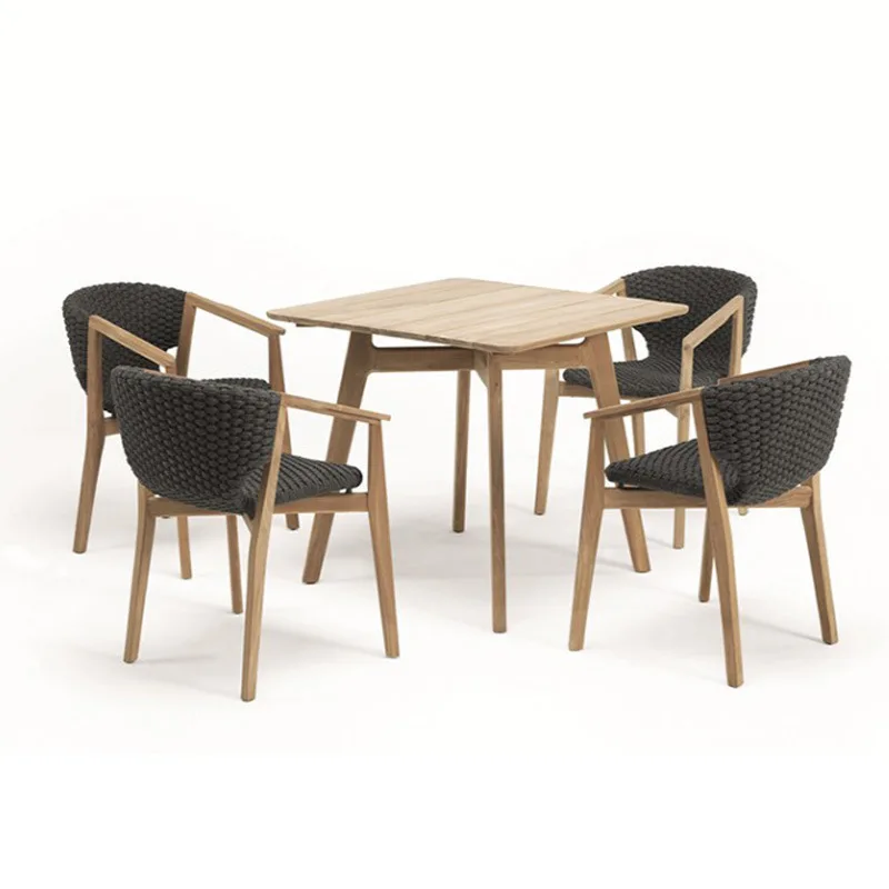 

solid wood tables and chairs Leisure courtyard Terrace Garden furniture Hotel villa B & B balcony combination