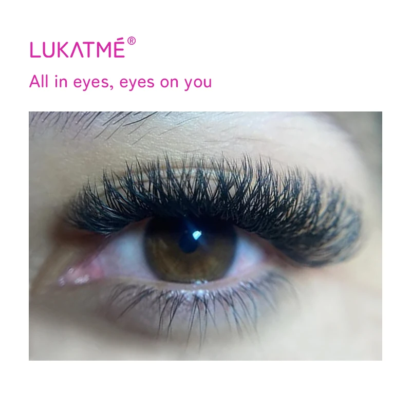 ขนตาปลอม LUKATME YY ขนาด 0.07 มม. 8-15 มม. สำหรับฝึกหัด ขนตา YY สำหรับผู้เริ่มต้น ปลายสองด้าน รูปตัว Y