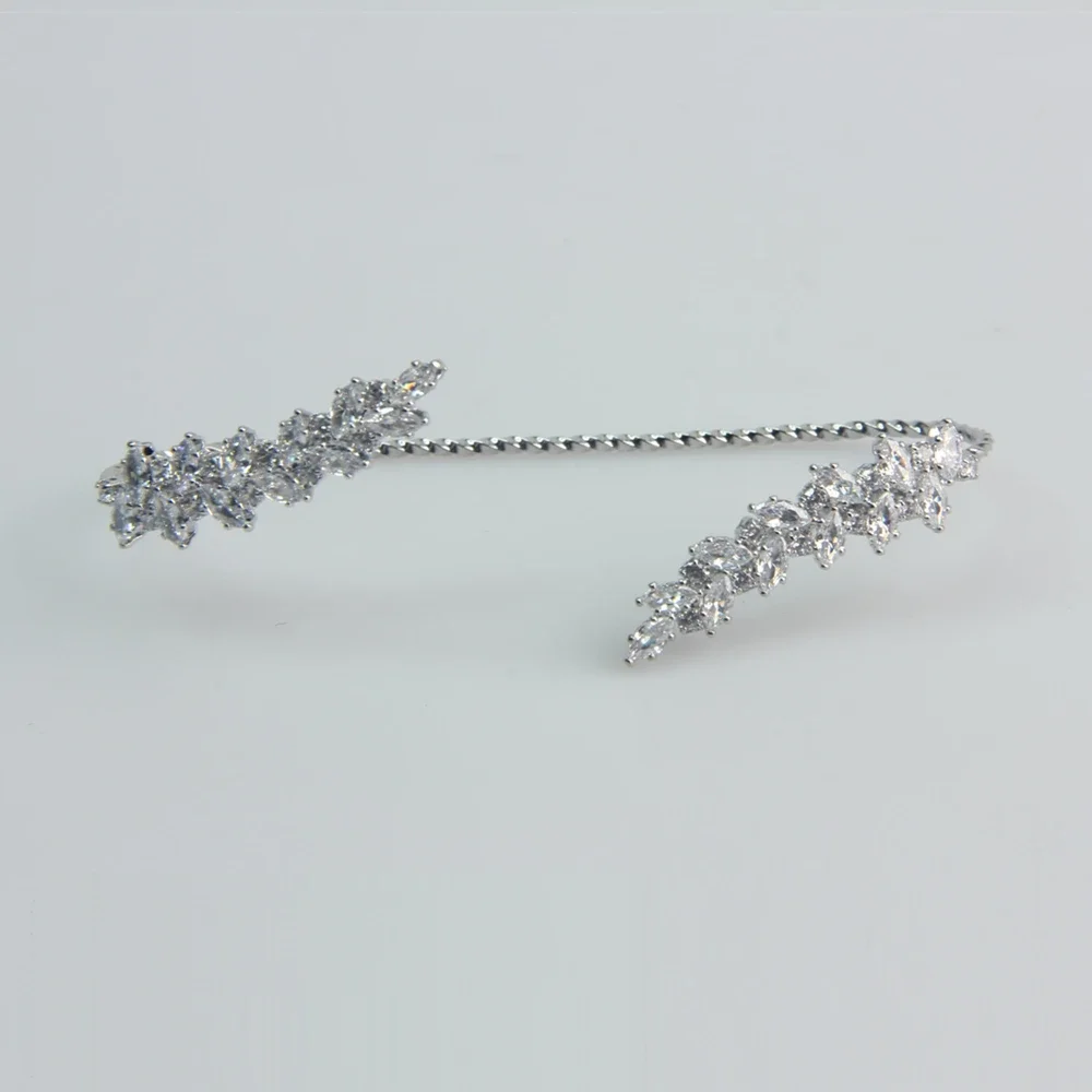 5A+ CZ Zircon Leaf Bracelet Luxury for Women Plam Handmade Cuff Full Bridal Wedding Adjustable Bangles Hand Jewelry Party Gift