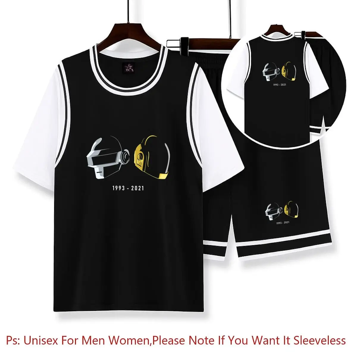 

Tribute Helmet Art Essential Daft Punk Электронная музыкальная группа Баскетбольные трикотажные комплекты Мужская футболка Одежда больших размеров Баскетбол