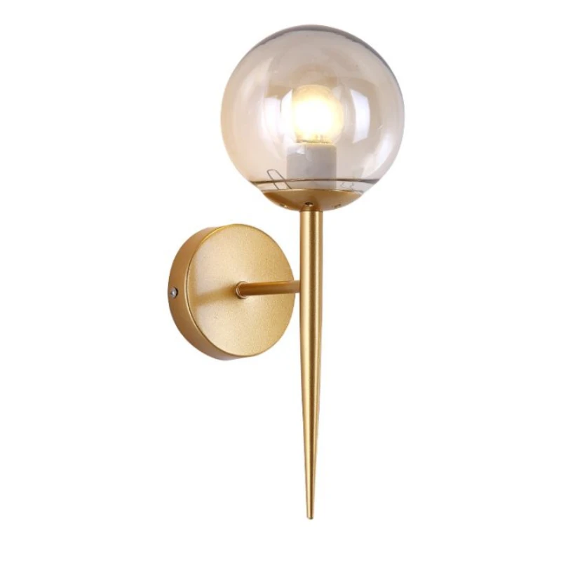 

Nordic retro creative glass ball wall lamp post modern bedroom simple bedside lamp living room dining room corridor lighting