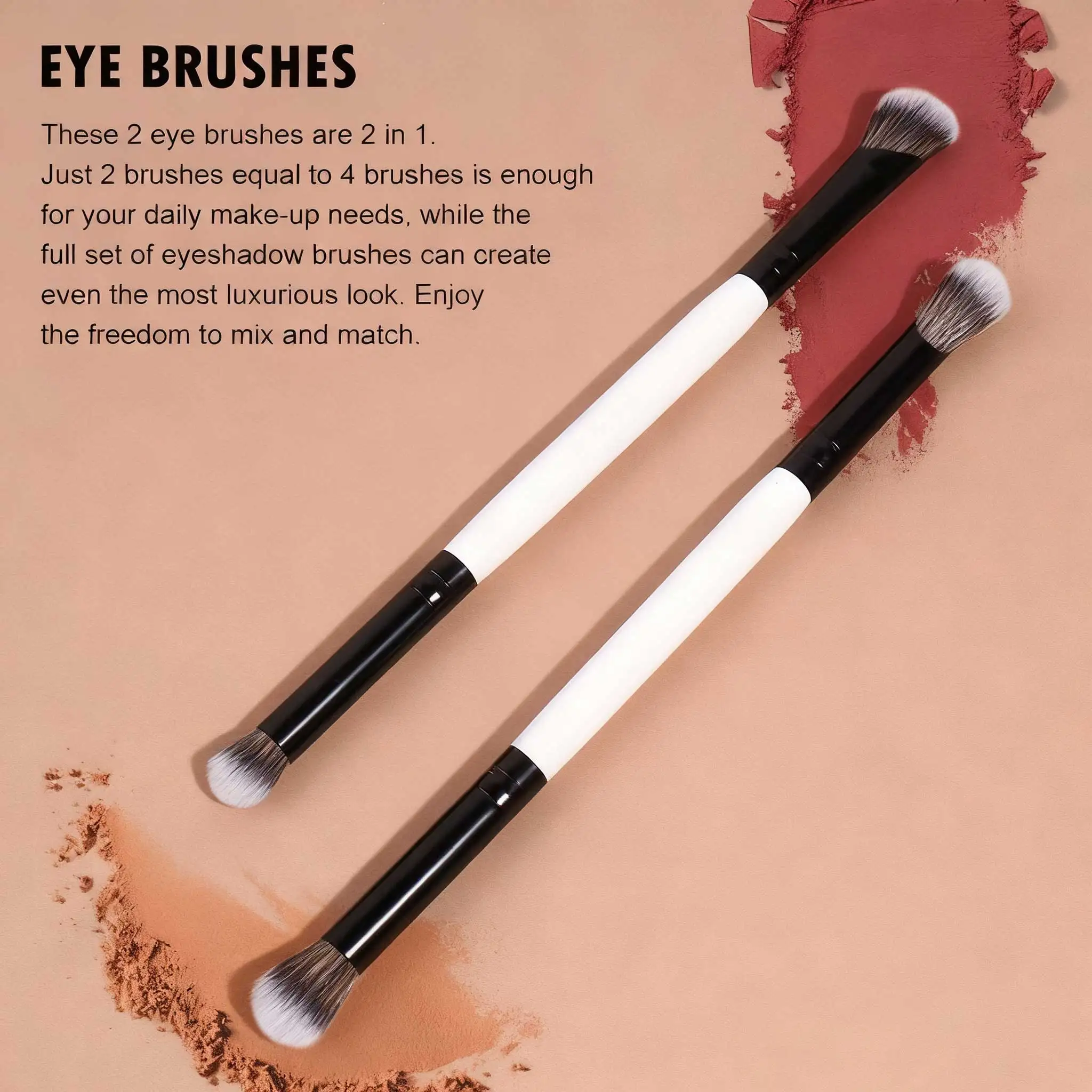 Conjunto de pincéis de maquiagem 5 pçs pincéis de maquiagem dupla face fundação triângulo contorno blush destaque mistura escova de sobrancelha sombra b