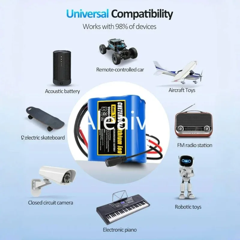 

Quality12V 8800mAh 3S2P Lithium Battery Pack With BMS For CCTV Camera LED Strip Light Power Supply Electronic Devices