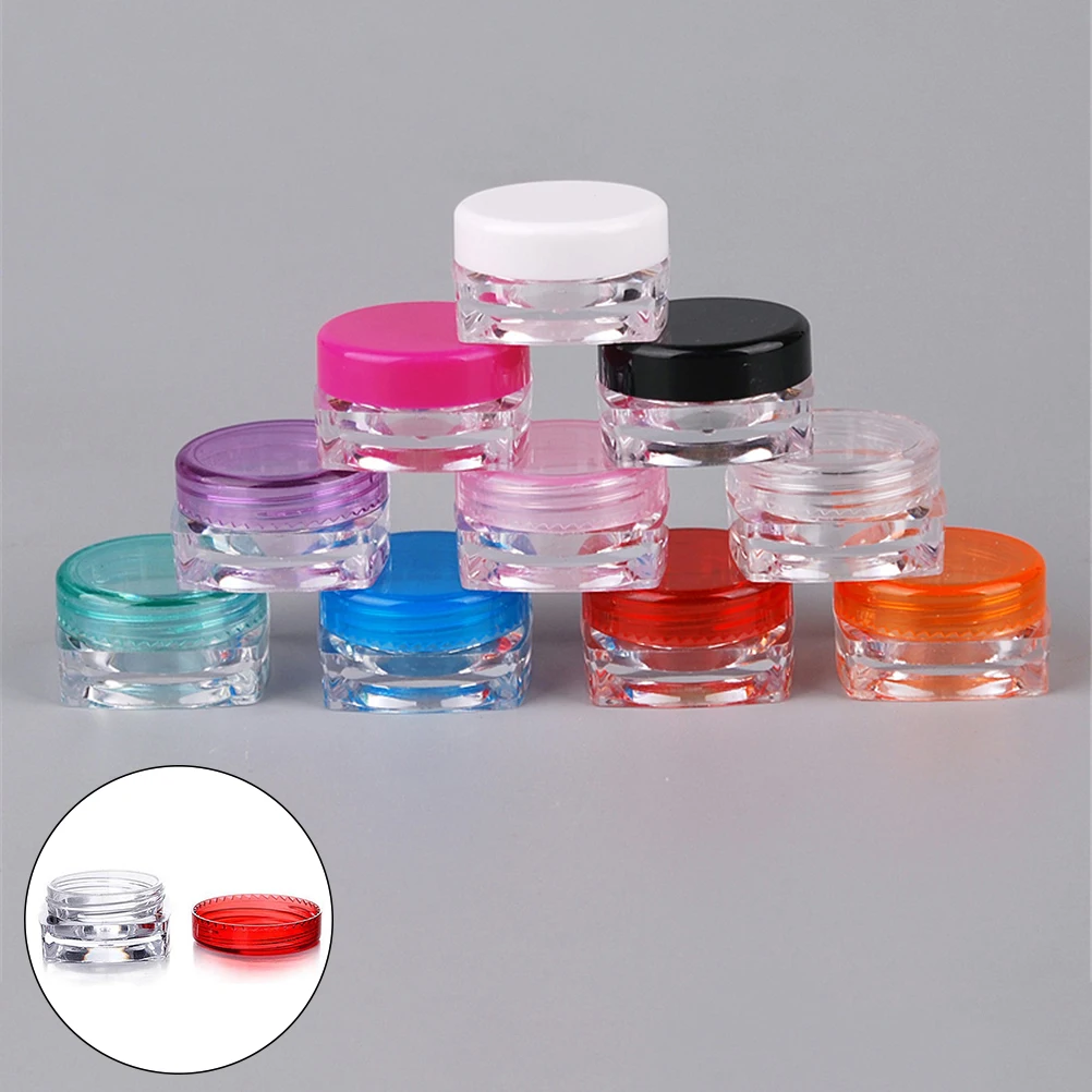 1Pcs transparent small square bottle 5g Cosmetic Empty Jar Pot Eyeshadow Lip Balm Face Cream Sample Container