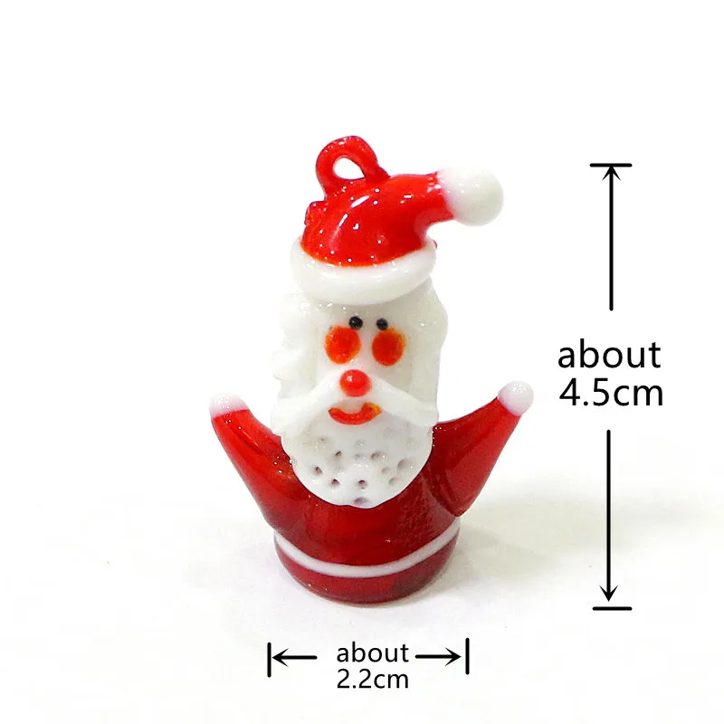 Pingente de Vidro do Papai Noel Artesanal Vermelho Decorativo para Árvore de Natal Enfeite Natalino Criativo Fofo e Charmoso Enfeite de Suspender para Decoração Festiva Caseira Presentes de Feriado