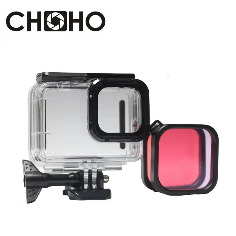 For Gopro 12 Accessories Waterproof Housing Diving Case 45M Protectior Red Pink Original Case Filter For Go pro Hero 9 10 11