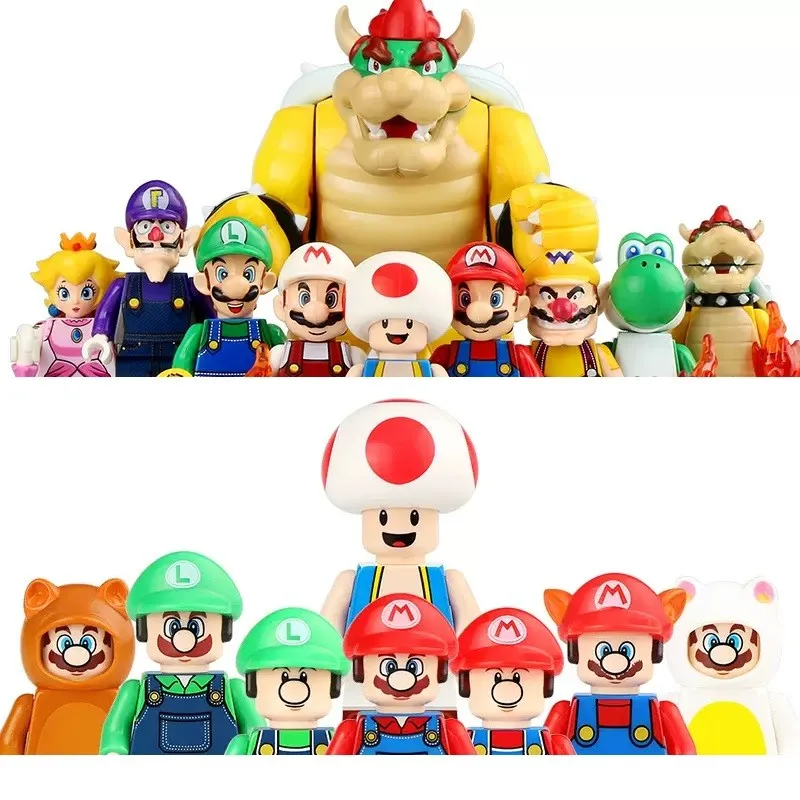 Nieuwe Super Mario Bros Set Bouwstenen Yoshi Bowser Mini Action Figure Speelgoed