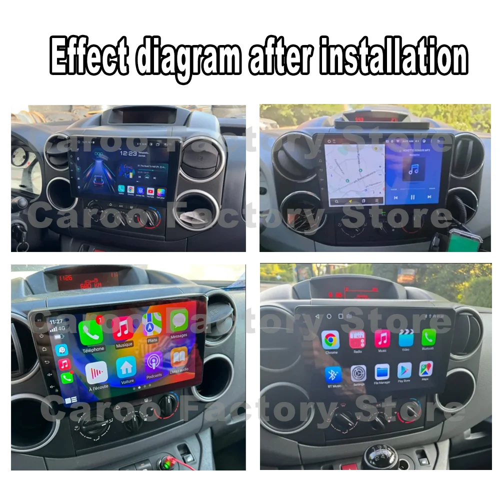 Car Android 16 Radio Stereo For Citroen Berlingo B9 Peugeot Partner 2008 - 2019 Wireless CarPlay Android Auto No 2 Din 2din DVD