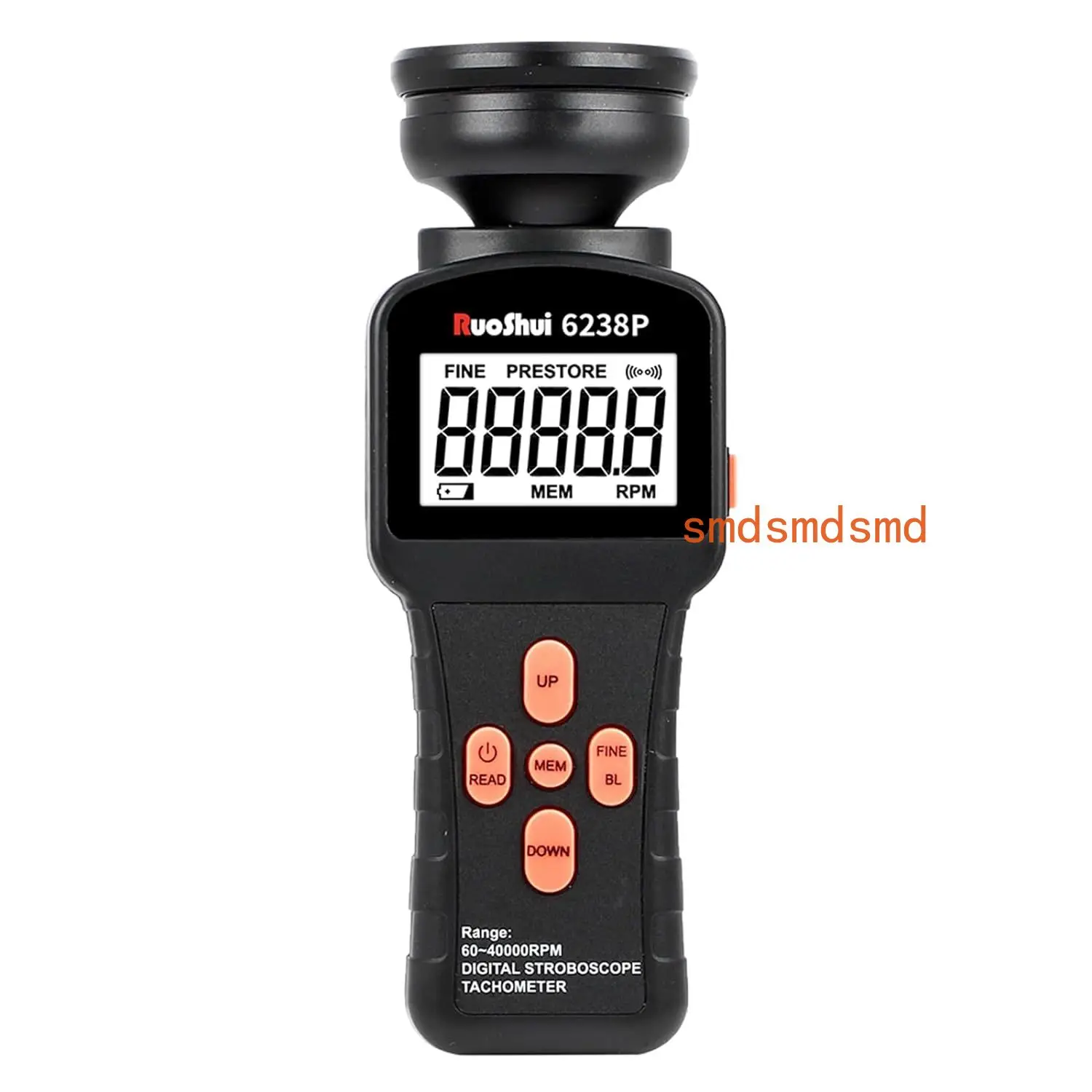 6238P Digital Stroboscope Tachometer LCD Non-Contact Flash Photoelectric Revolution Meter 60-40000 RPM Speedmeter Tester