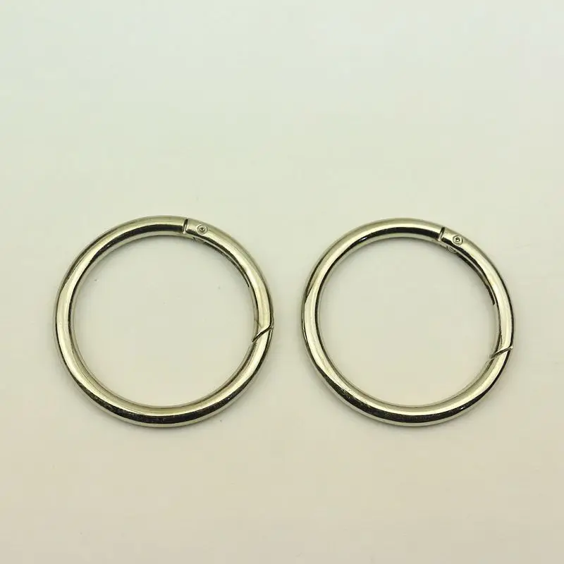 10Pcs 50mm Metal Spring O Ring Round Openable Round Snap Hook for Bag Strap Keychain Pendant DIY Sewing Accessories