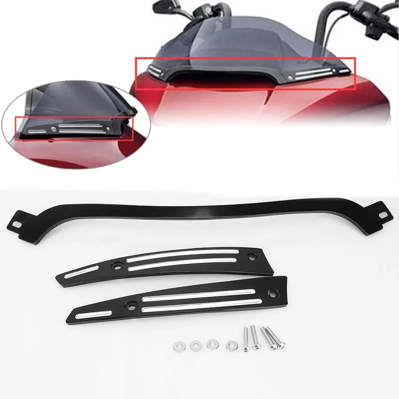 Parabrisas dividido con Motor, ranura para parabrisas, embellecedor lateral de pista para Harley Touring Road Glide FLTR 2015-2020