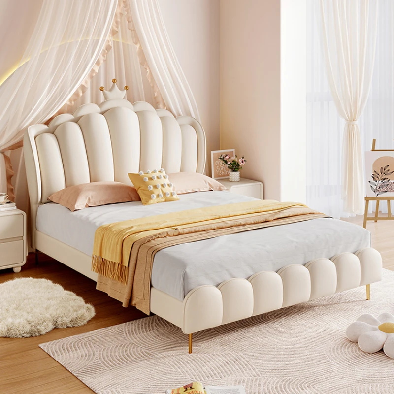 

Cream wind style Double Bed Luxury King Size Nordic Hotel Luxury Children Bed Princess Modern Cama Matrimonial Bedroom Furniture