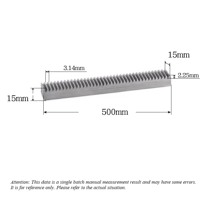 1M 1.5M 2M Carbon Steel Rack 1 Module Straight Teeth Drive Rack Length 200/500mm Spur Racks