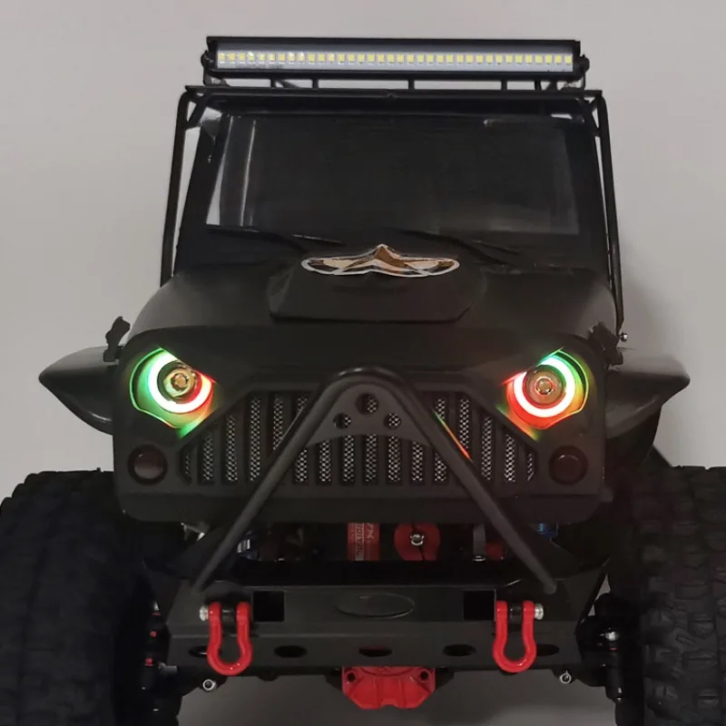 Metall-LED-Scheinwerfer 20 mm Angel Eyes für 1/10 RC Crawler Car AXIAL SCX10 III AX 103007   Jeep Chevrolet TRX6 Upgrade-Zubehör