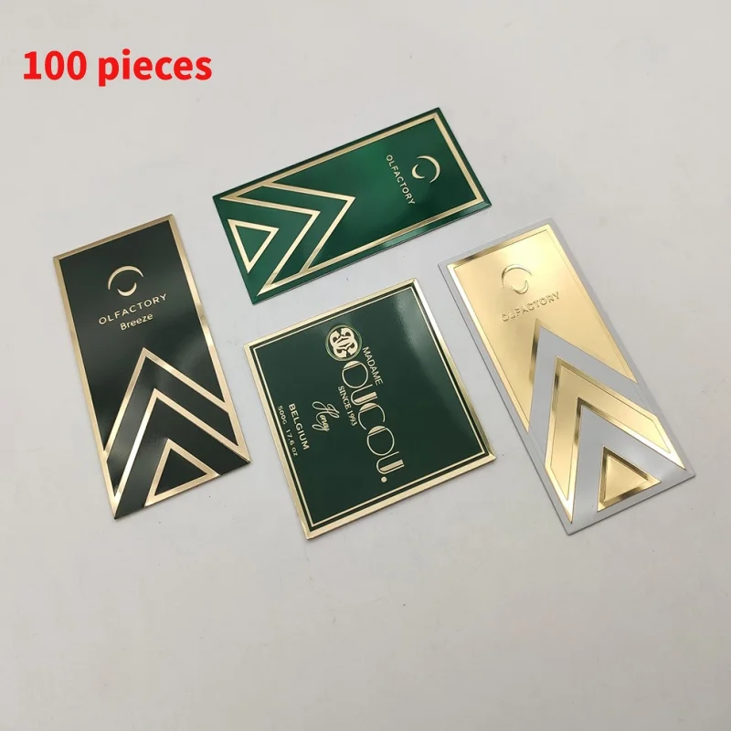 10 0.Zhang.Custom.2025 new design 3D logo metal label private bending sticker luxury style perfume bottle package