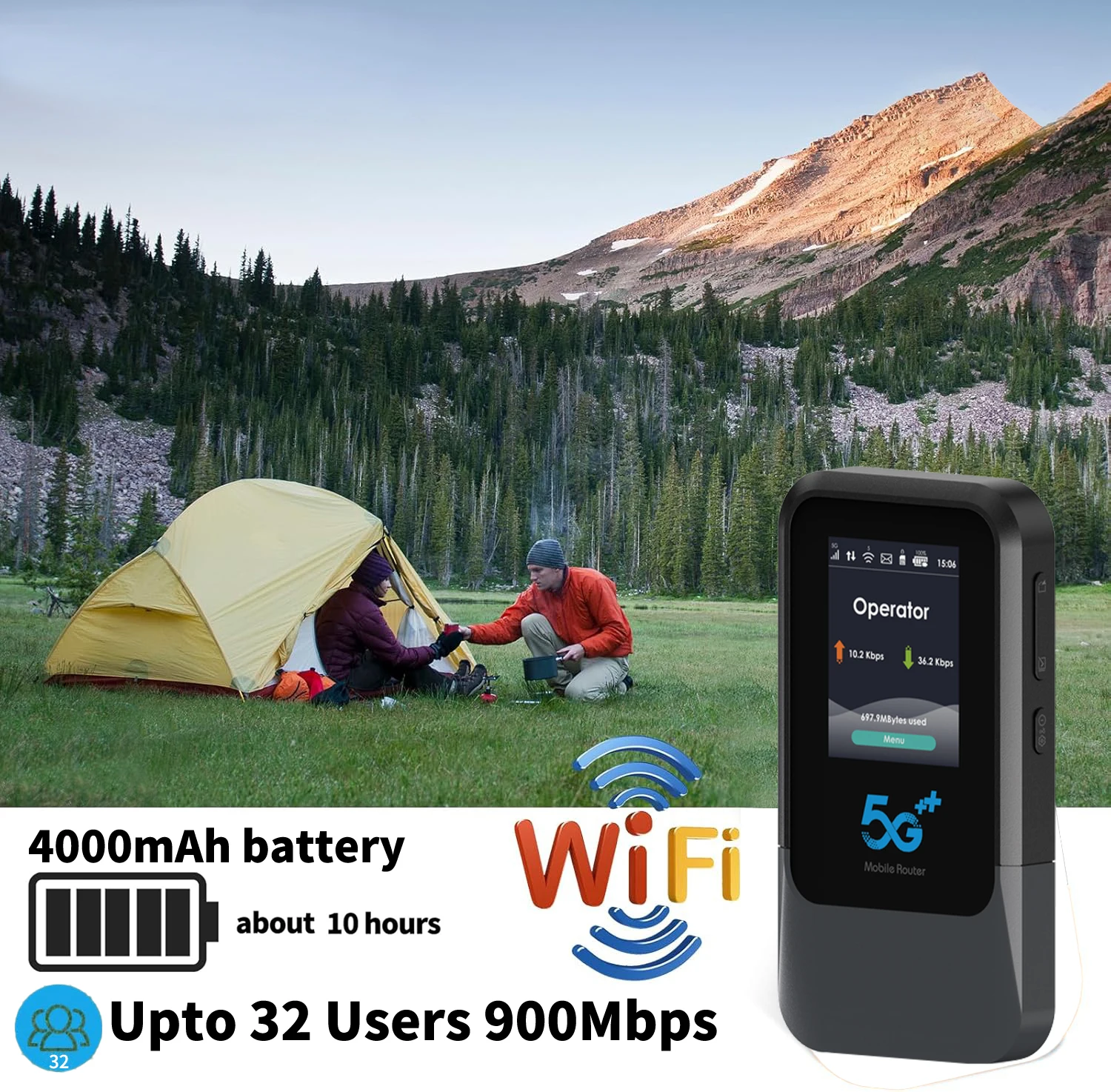 5G SA NSA Pocket Mini WiFI SIM&Esim UNISOC V510 Modem Pocket Mobile Tragbarer Hotspot Wi-Fi Indoor WiFi6 Router 4000mAh