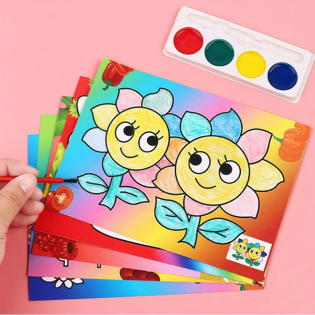 20개 DIY 다양한 스타일의 랜덤 만화 그림 색칠 그라피티 페인팅 파티 선물 신학기 보상 카니발 선물 세트 썸네일 2