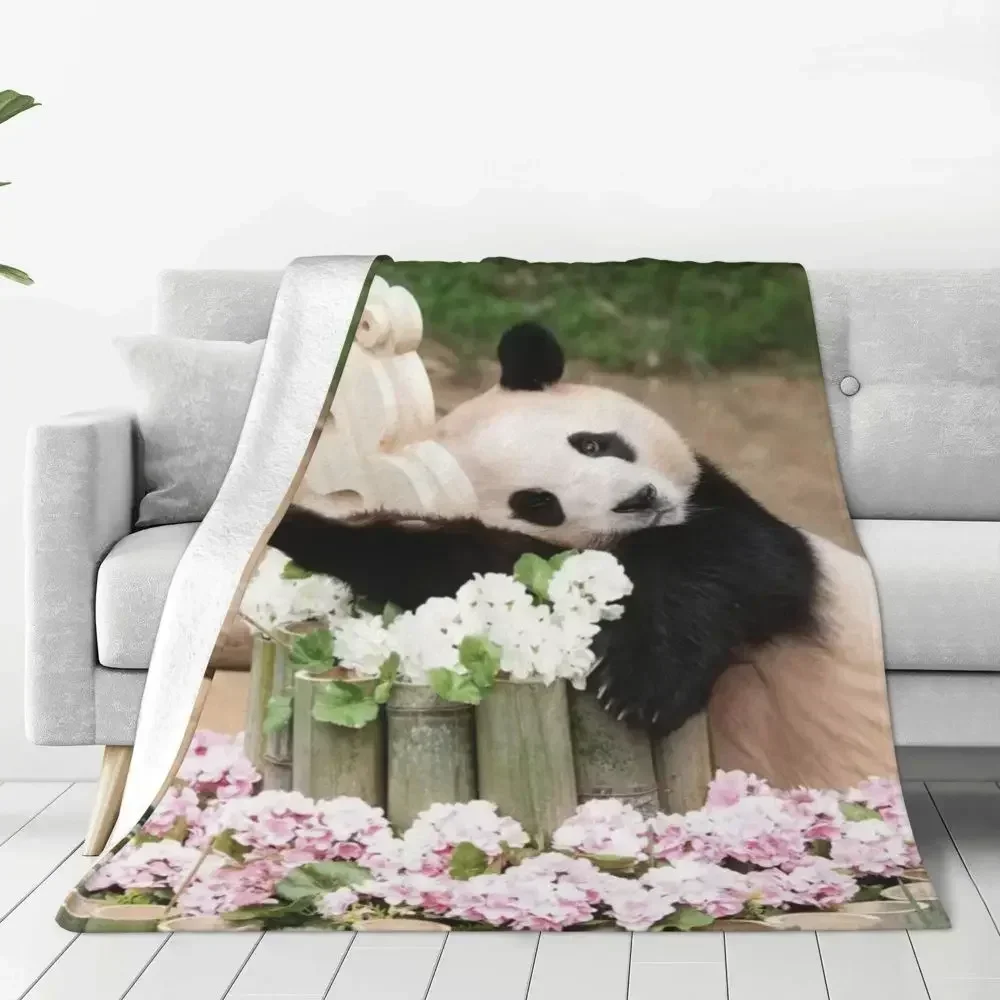 

Fubao Panda Fu Bao Animal Blanket Soft Plush Sherpa Throw Blankets for Easy Care Machine Travel