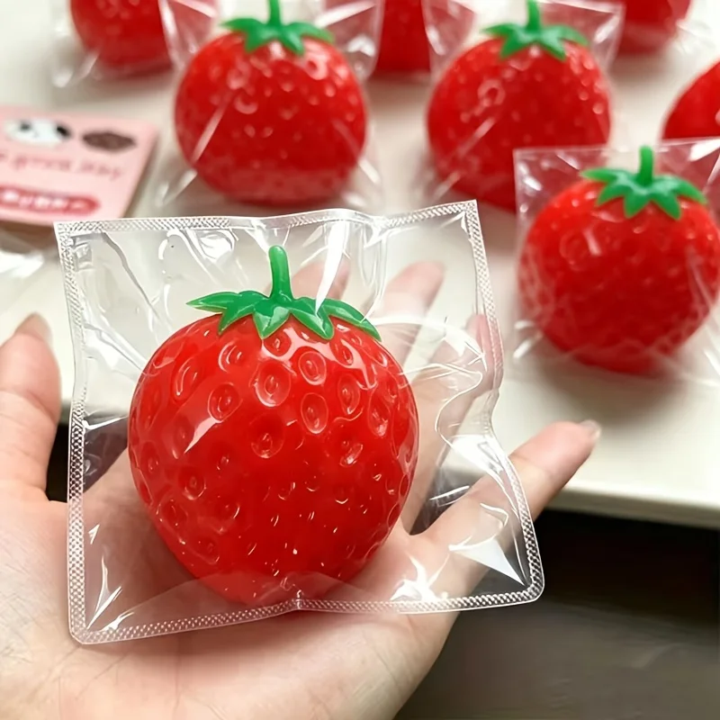 Juguetes blandos de fresa Tabago extragrandes, sets de juguetes educativos rojos, elásticos y relajantes. Estos squishies apretujables ayudan a aliviar el estrés, ideales para usar en oficinas y escuelas, como regalos para fiestas, regalos de Navidad, rellenos para bolsas de dulces, rellenos para cestas de Pascua.