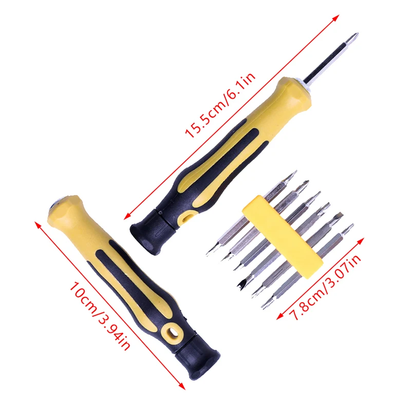 Jeu de tournevis Phillips magnétiques de bain, outils d'entretien manuels de précision multifonctions, tournevis en forme de croix plate, 6 en 1