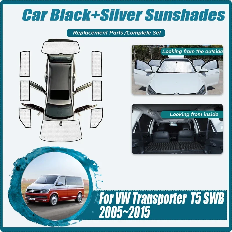 Car Sunshades Cover For Volkswagen VW Transporter T5 SWB 2003~2015 Short Version Sunscreen Window  Sunshade Pad Auto Accessories