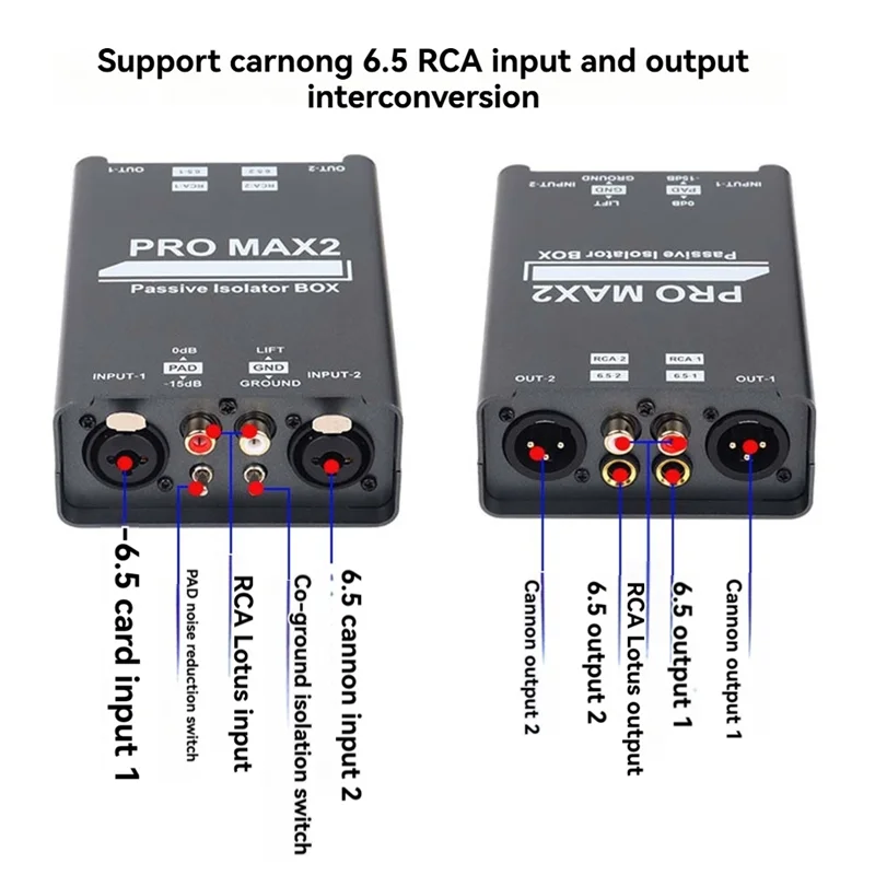 

Двусторонний аудиоизолятор Устройство шума звукового тока XLR 6,5 Изолятор лотоса Микшер Прямая трансляция-A09I