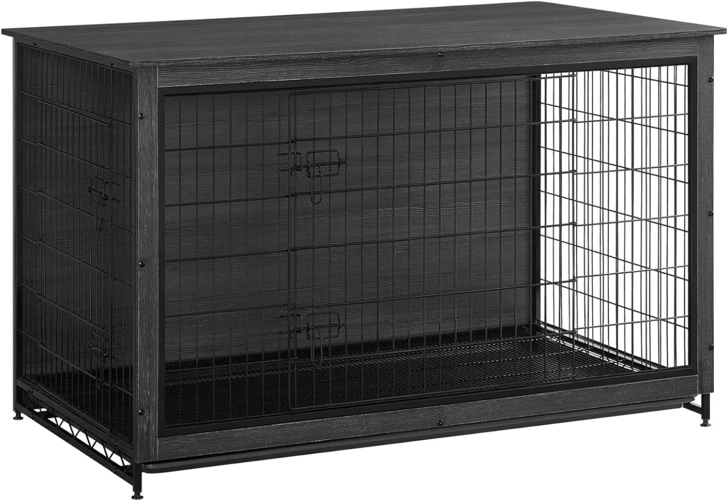 Dog Crate Furniture Modern Kennel for Dogs Indoor up to 105 lb Heavy-Duty Dog Cage with Multi-Purpose Removable Tray Double