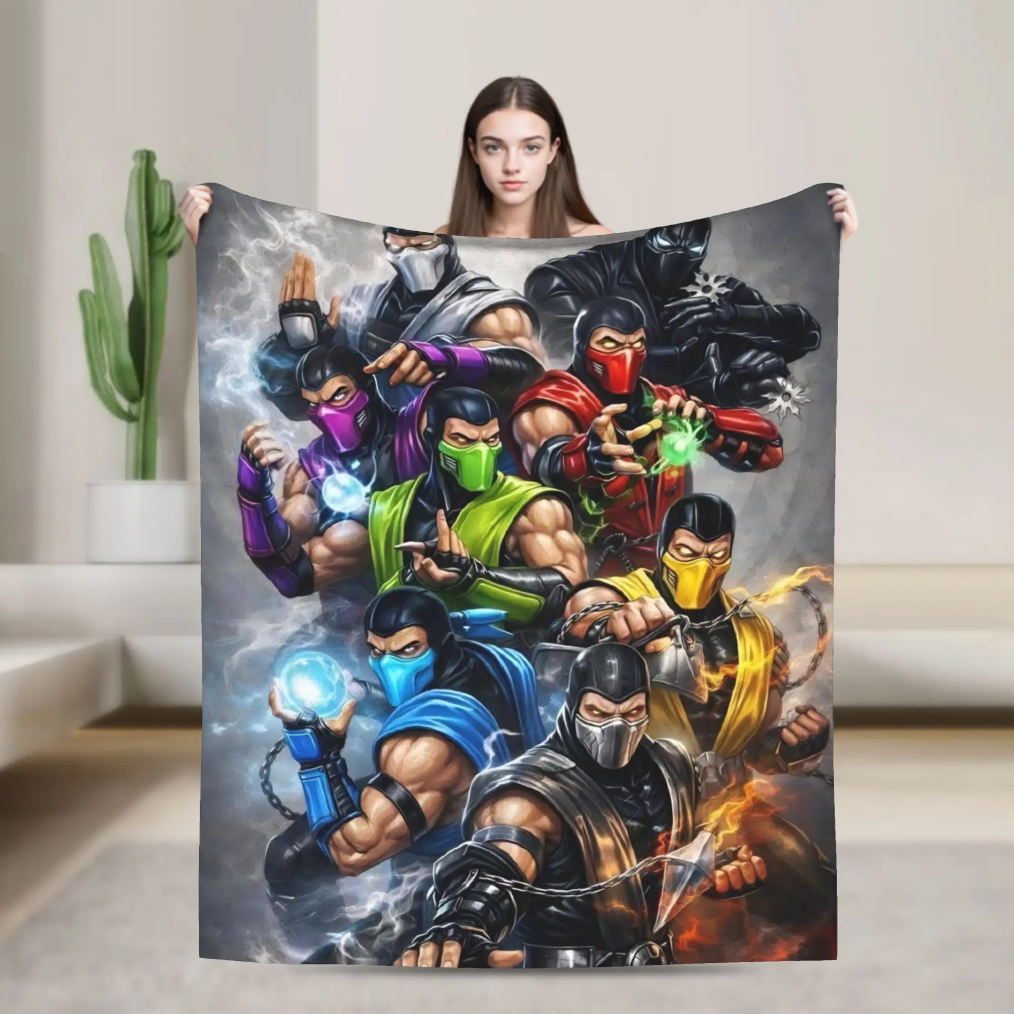 Mortal Kombat II Moive 2026 Throw Blanket for Couch Cozy Plush Blanket 50x60 Inches Multiple Sizes Bedspread for All Seasons