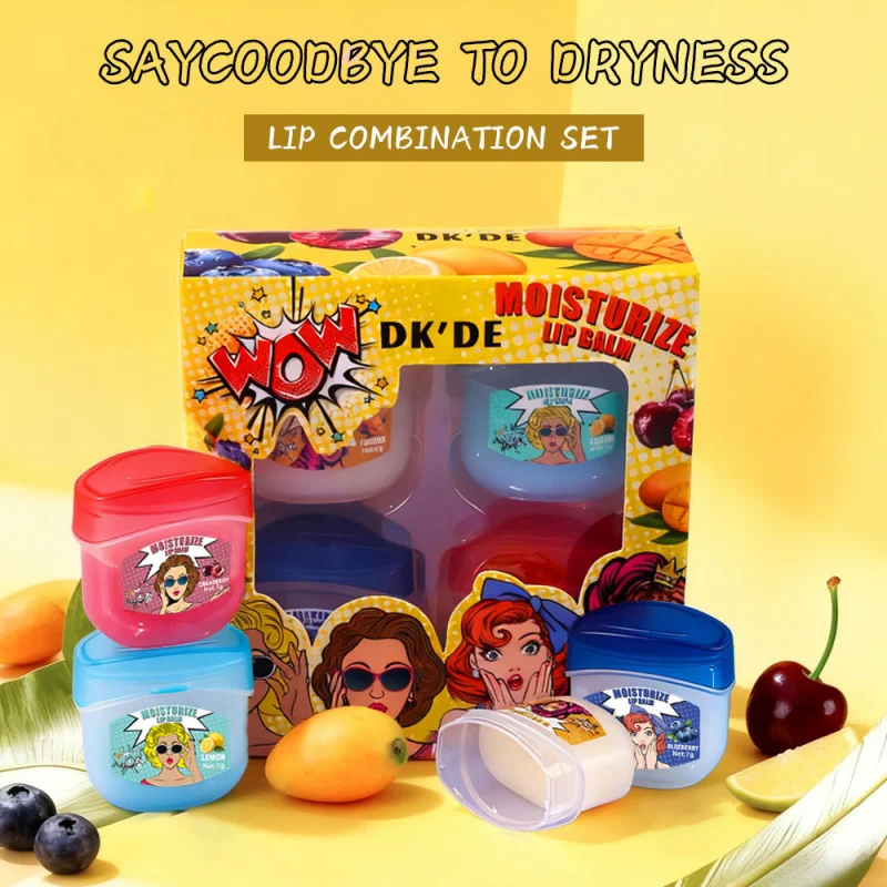 4/8 Pcs fruit Lip Balm Set, Moisturizing Lip Care Non-Sticky Lip Balm, Exfoliating Anti-Dry Crack Fade Lip Lines Nourishing Lip