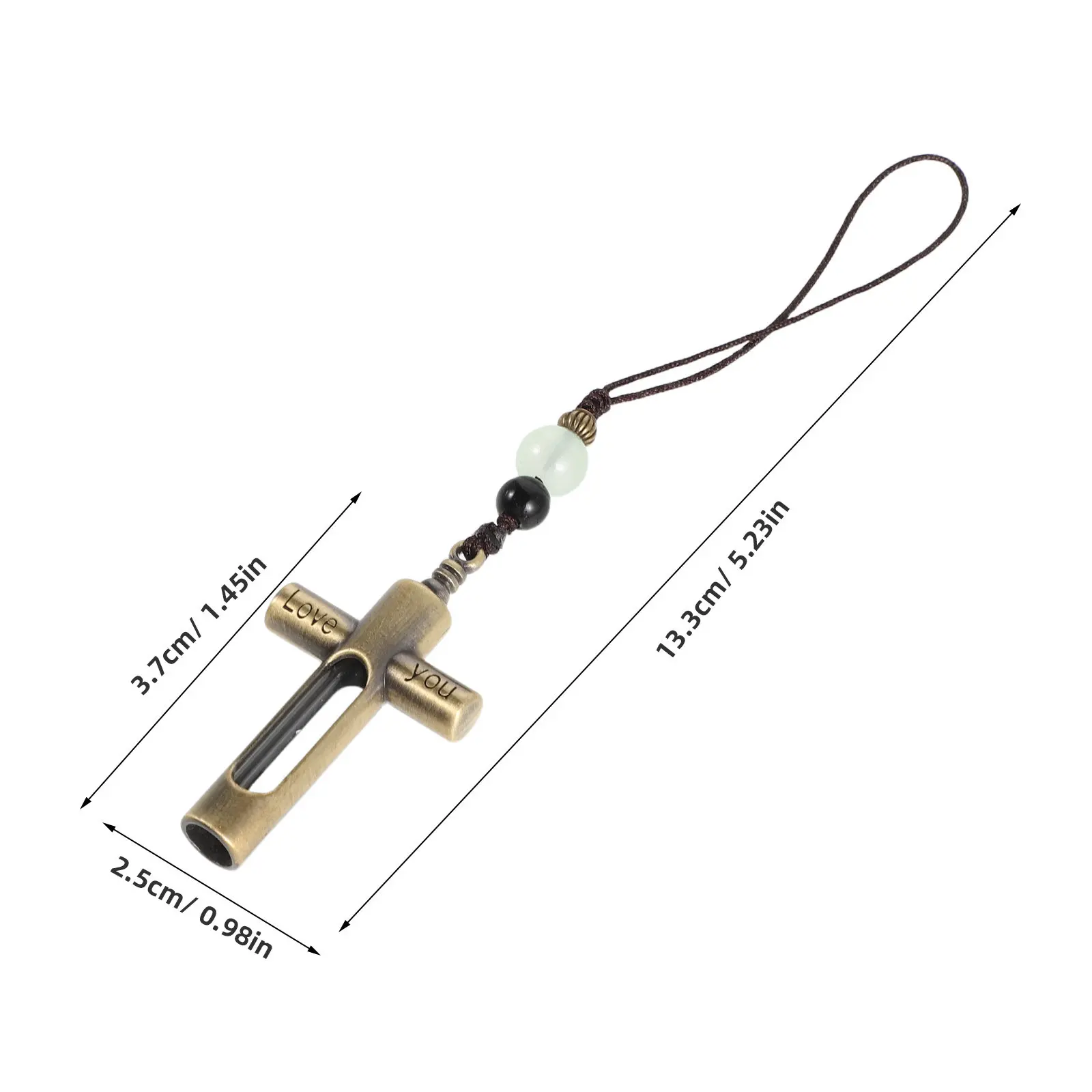 2Pcs Vintage Cross Hourglass Cremation Pendant Glass Urn Memorial Jewelry Ashes Jewelry Keepsake for Human Pet