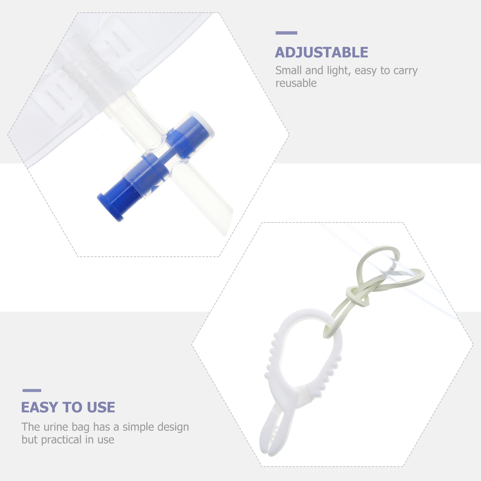 

2PCS Anti reflux Urine Bags Disposable PVC Collection Leak proof Drainage Patients Nursing Hospital Incontinence Travel Car