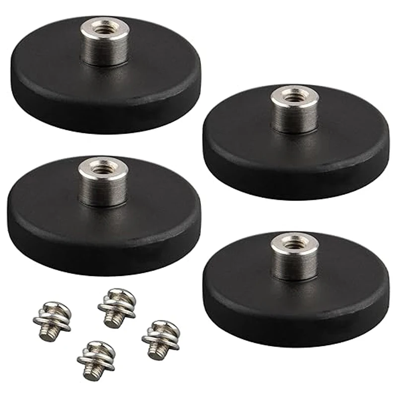 

5/10PCS D31mm/22mm Rubber Coated Magnets M4 Female Threaded,Magnetic Mount Base, Anti-Slip, Heavy Duty Strong car brand