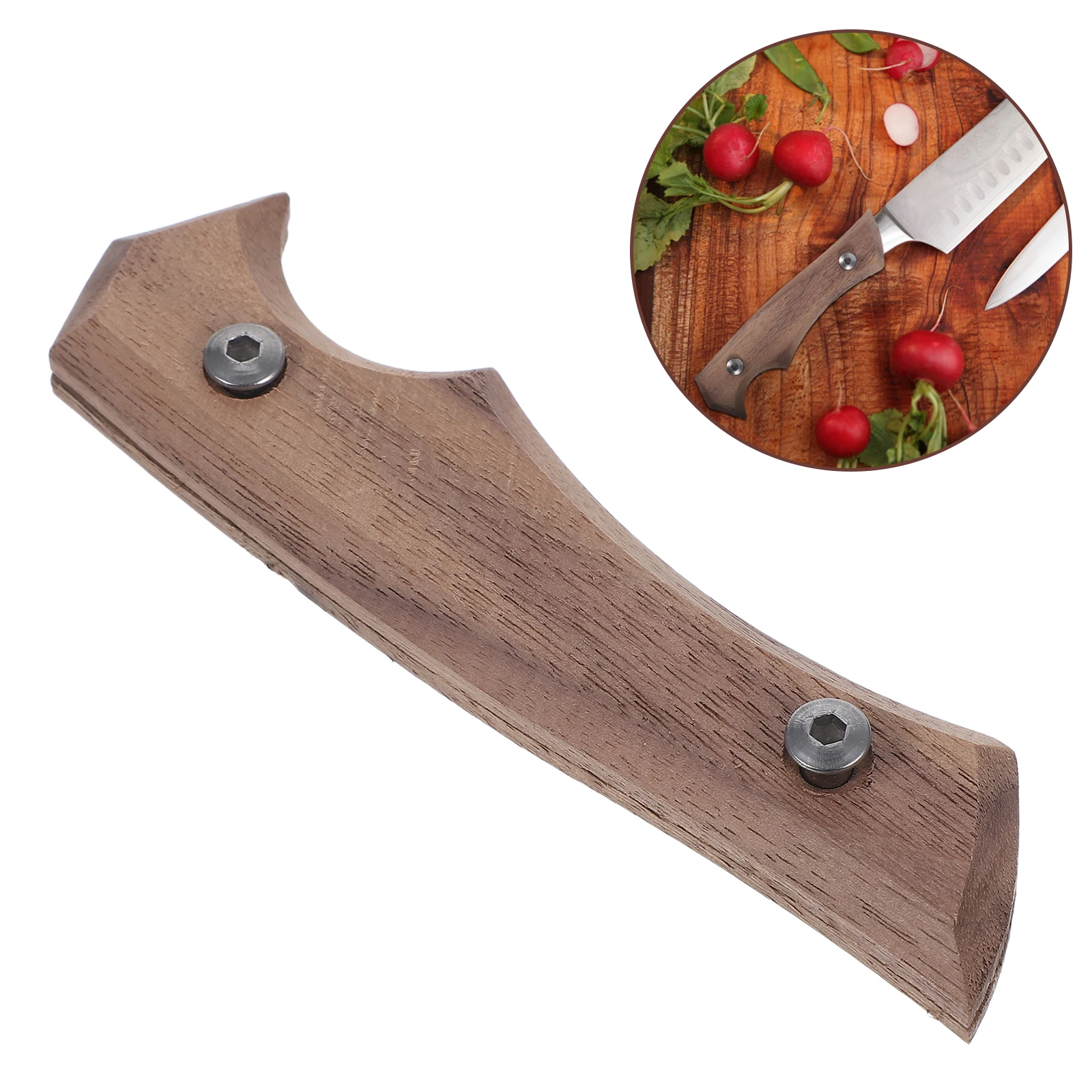 

1pc Universal Solid Wood Knife Handle Replacement Non Slip Beech Grip Comfortable Easy Install For Kitchen Knives Chef