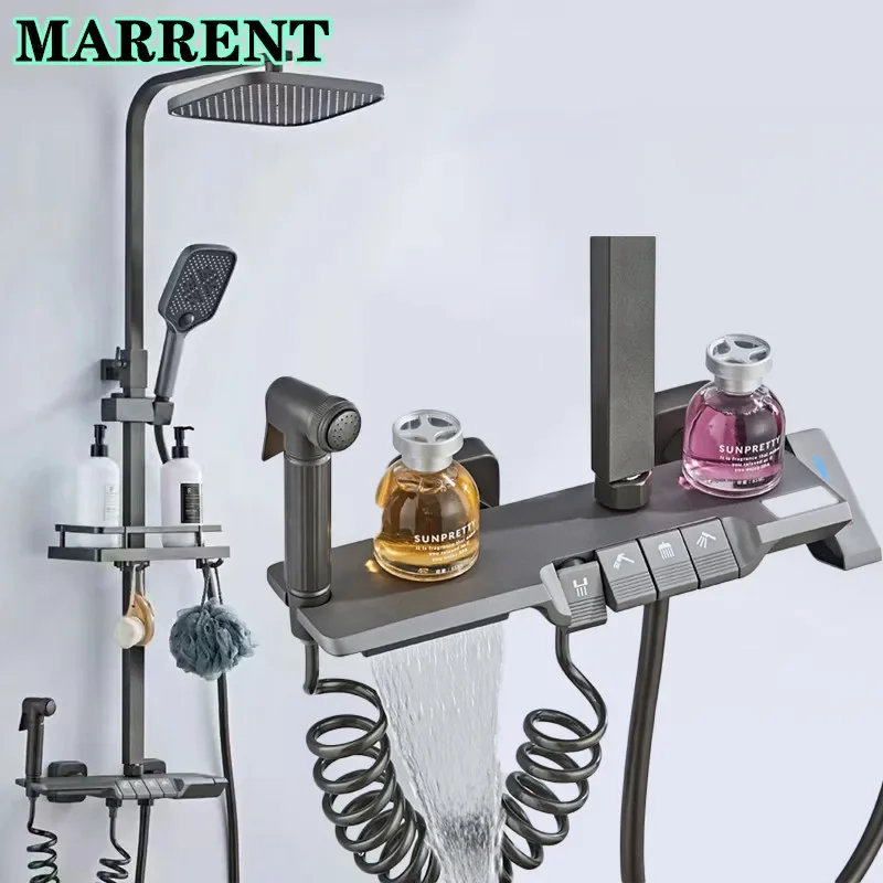 

Квадратное пианино, цифровая душевая система, качественная латунь, смеситель для душа с горячей и холодной ванной комнаты, роскошный термостатический набор для душа для ванной комнаты с пианино