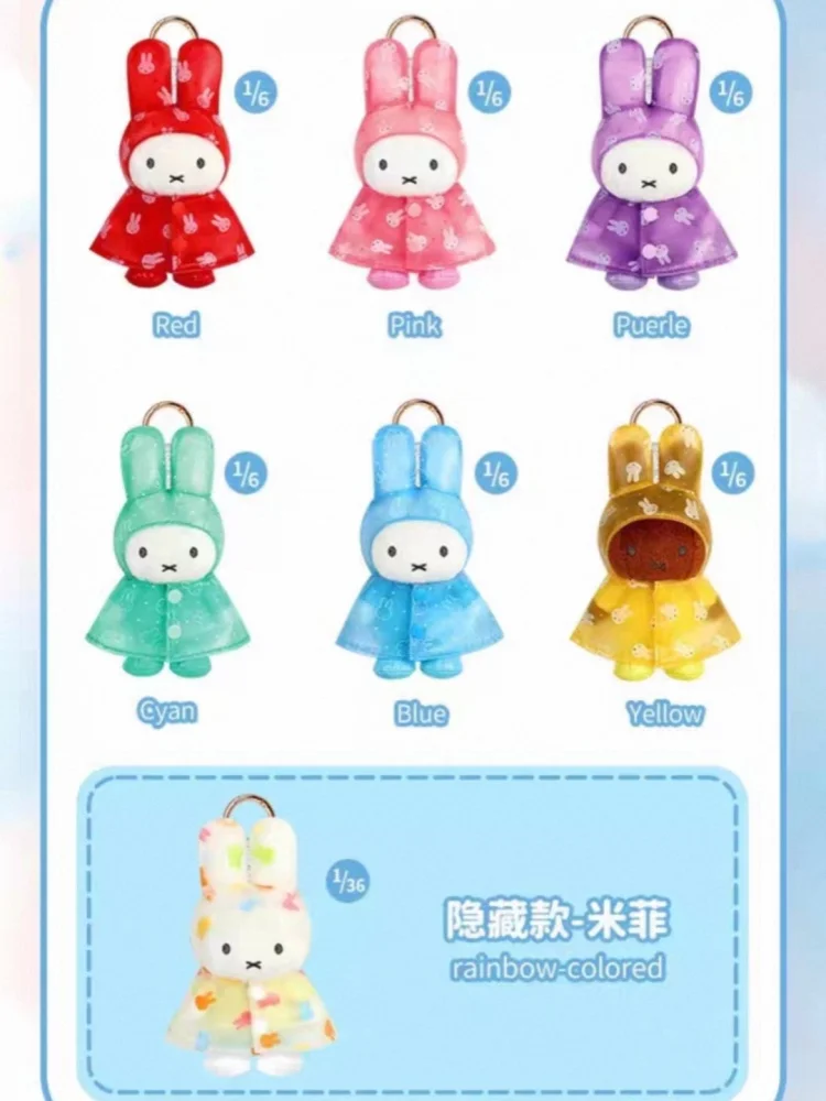 Original Miffy Kaninchen-Serie Schlüsselanhänger Blindbox Niedlicher Wasserfester Anhänger Cartoon Überraschungsbox Rucksack-Accessoire Ornament