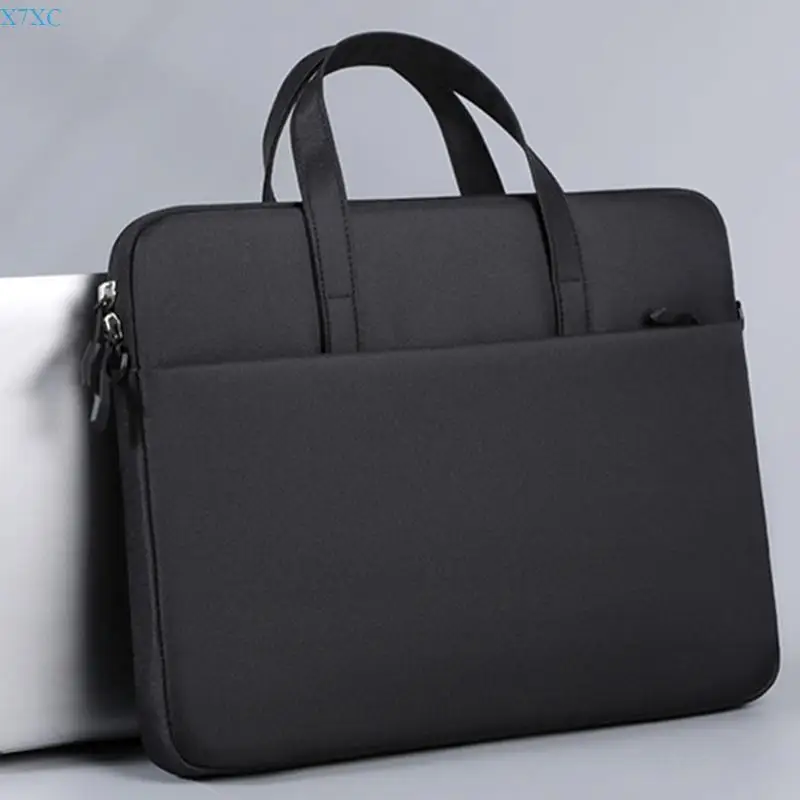 X7xc Laptophülle 13/14/15 Zoll Notebook -Tasche mit plüschiger Innenausstattung und abnehmbarem Riemen