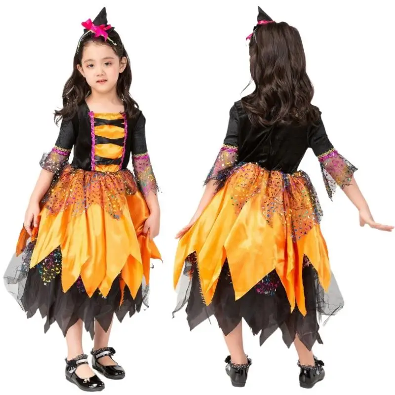 

Женский костюм ведьмы для ролевых игр на Хэллоуин, детская одежда, весна 2024, Новое поступление, бренд xiao