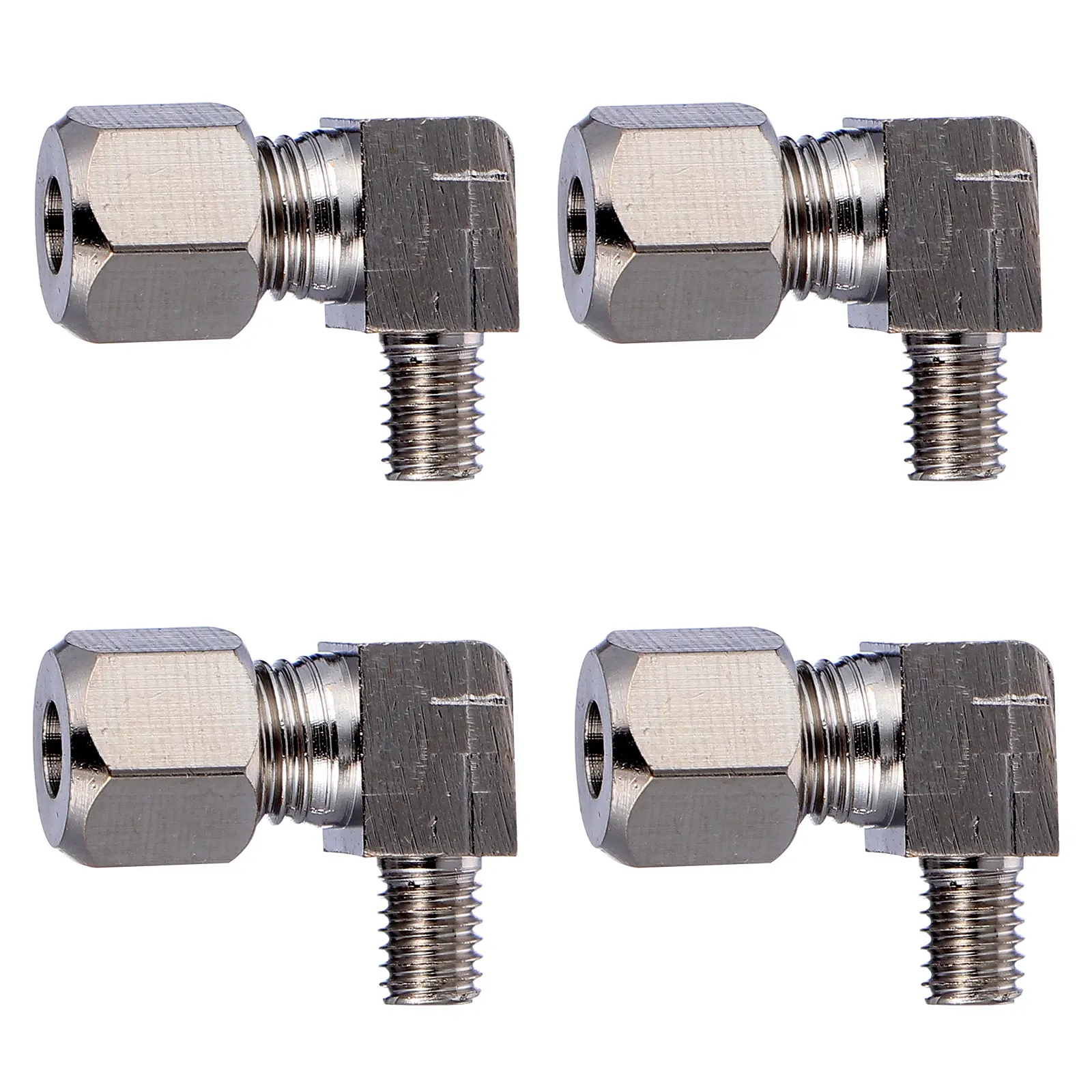 

4 Pcs Copper Tube Fittings Nickel Plated Heavy Duty Hose Compressor 90 Degree Elbow Quick Release Pneumatic Tools Pipe