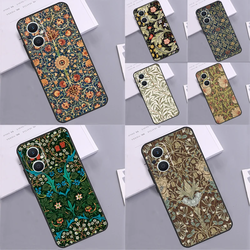 William Morris Case For OPPO Reno 5 Lite 4 6 7 8 10 Pro 8T 4Z 5Z OPPO Find X3 Lite X2 Neo X5 X6 Pro Cover