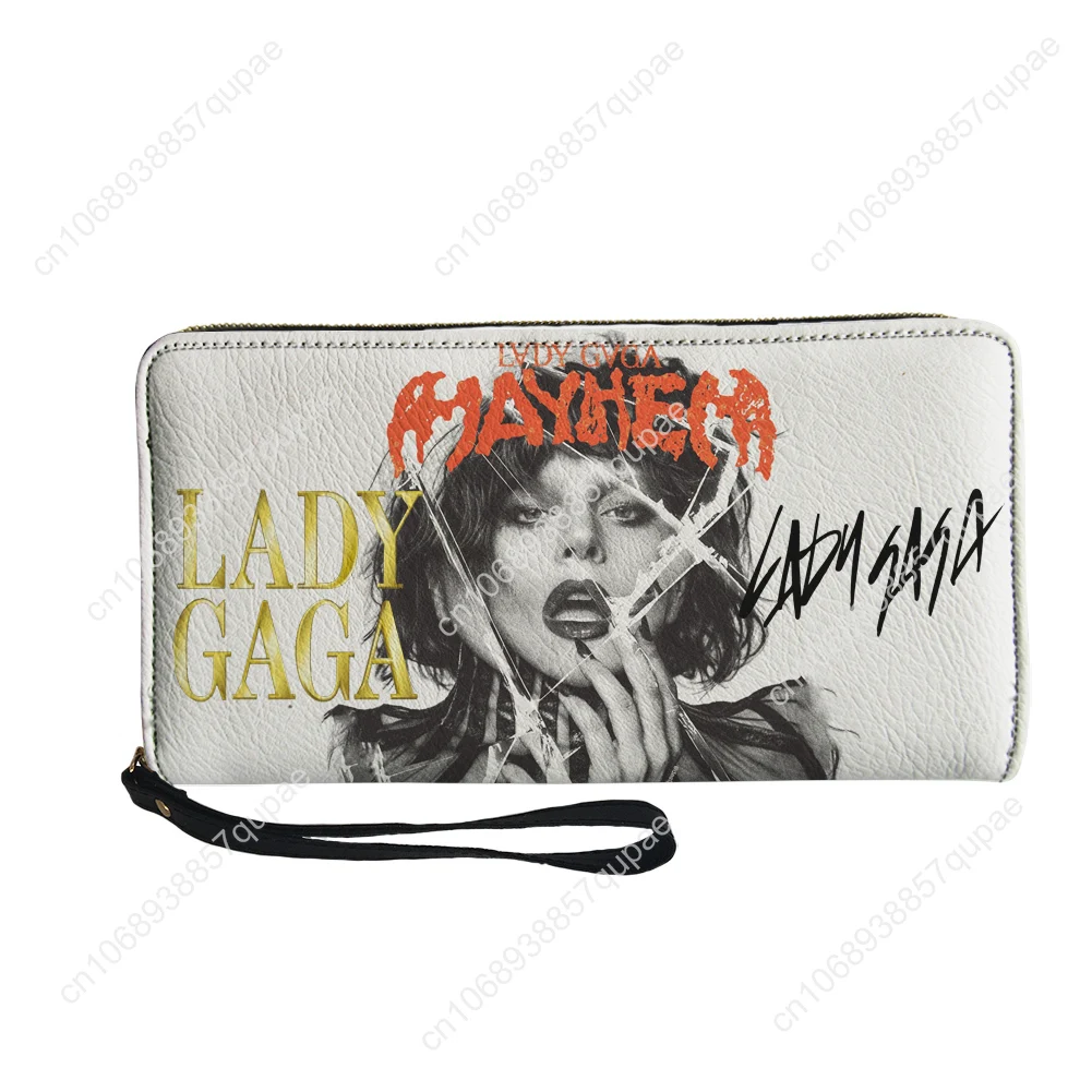 Lady Gaga Pop Singer Custom Wallet Purse Mens Womens Teenagers Zipper Long Wallets Double Print  Portable Wallet Gift Bag