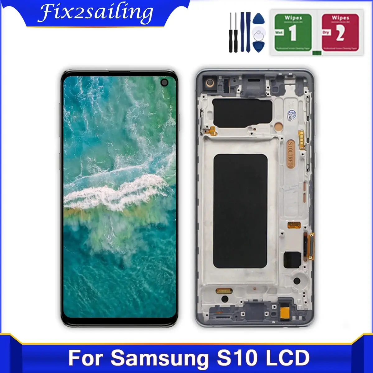 TFT For Samsung S10 G973 SM-G973F SM-G973U SM-G973W LCD Display and Touch Screen Digitizer Assembly Replacment With Frame