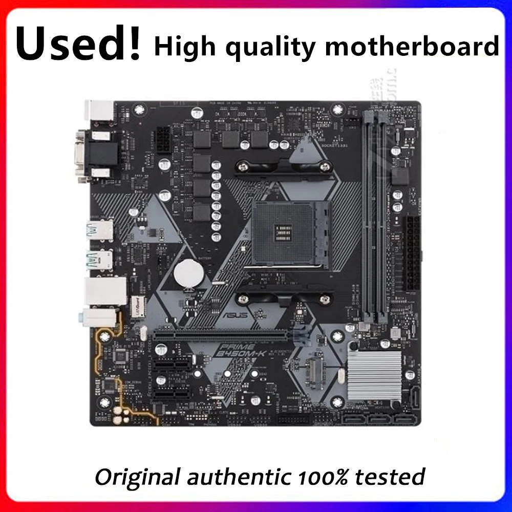 

For ASUS PRIME B450M-K Motherboard Socket AM4 DDR4 For AMD B450M B450 Original Desktop Mainboard Used Mainboard